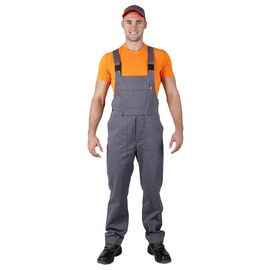 Серый мужской полукомбинезон рабочий Universal Cotton Grey, Размер: 44-46 / 170-176