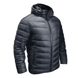 Стеганая куртка мужская зимняя черная с капюшоном Proxima Black