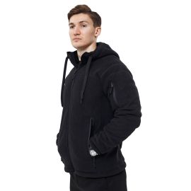 Чоловіча чорна флісова куртка з капюшоном Viking Black, Розмір: 48-50 (M)
