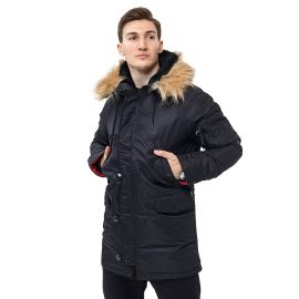 Куртка Аляска зимняя мужская Slim Fit N-3B Black, Размер: 44-46 (S)