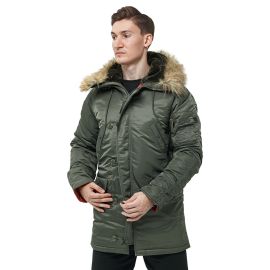 Мужская куртка Аляска Slim Fit N-3B Olive, Размер: 44-46 (S)