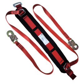 Пояс предохранительный безлямочный ПП1-А (с двумя стропами капроновая лента кольцо * малый карабин), Размер: размер 2 -- (750...1300 мм)