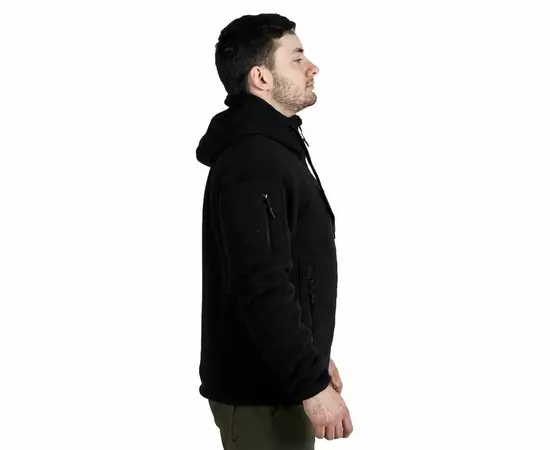 Чоловіча чорна флісова куртка з капюшоном Viking Black, Розмір: 48-50 (M), фото 9