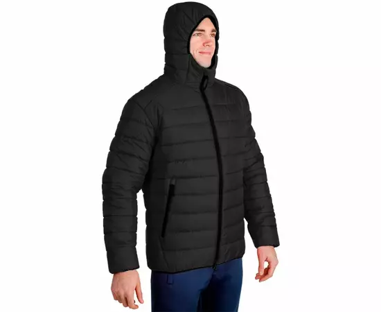 Стеганая куртка мужская с капюшоном Maximus Black черная, Размер: 44-46 (S), фото 5