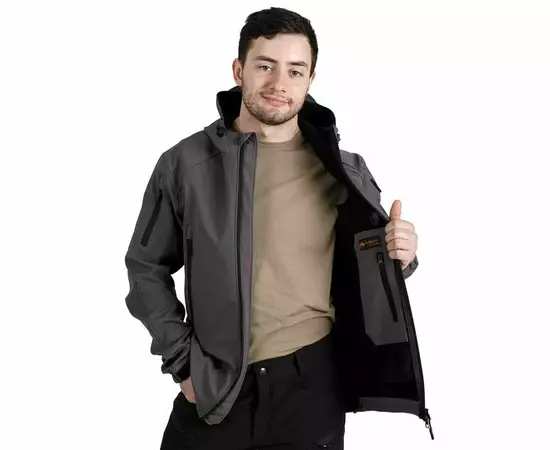 Демісезонна чоловіча куртка Soft Shell Spartan Gray, Розмір: 48-50 (M)