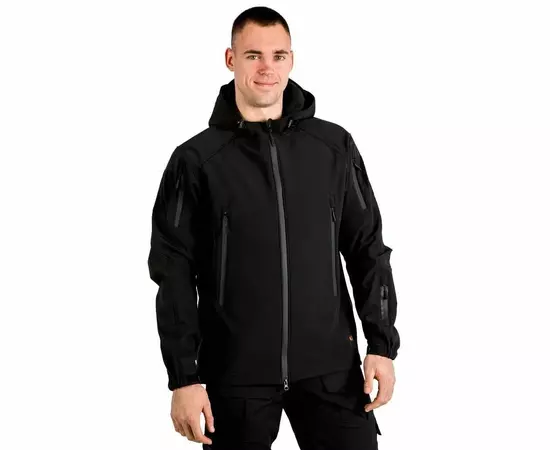 Тактична куртка Soft Shell Spartan Police Black чорна з капюшоном, Розмір: 48-50 (M), фото 12