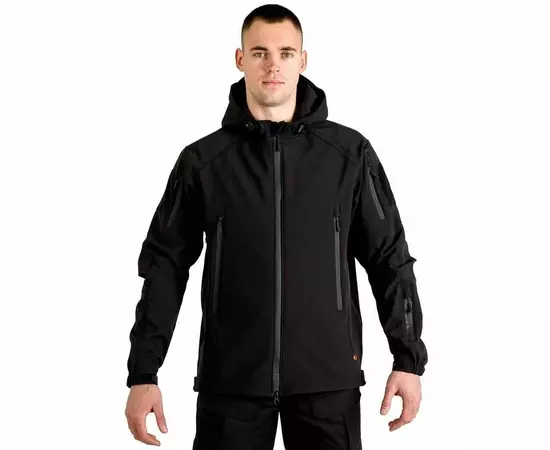 Тактична куртка Soft Shell Spartan Police Black чорна з капюшоном, Розмір: 48-50 (M), фото 13