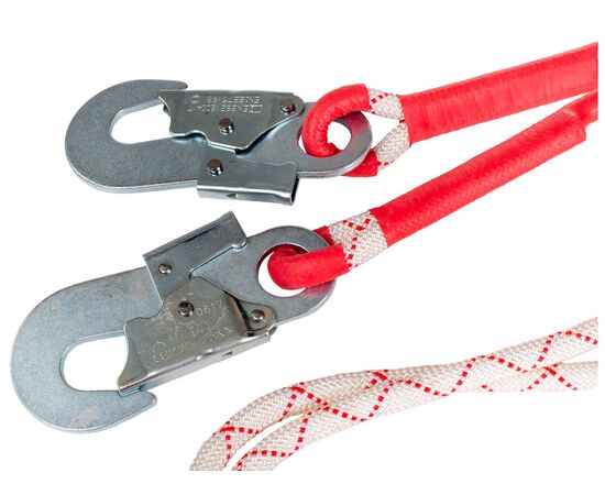 Строп страхувальний тип В (капроновий канат подвійний малий-малий-малий карабіни з амортизатором), фото 2