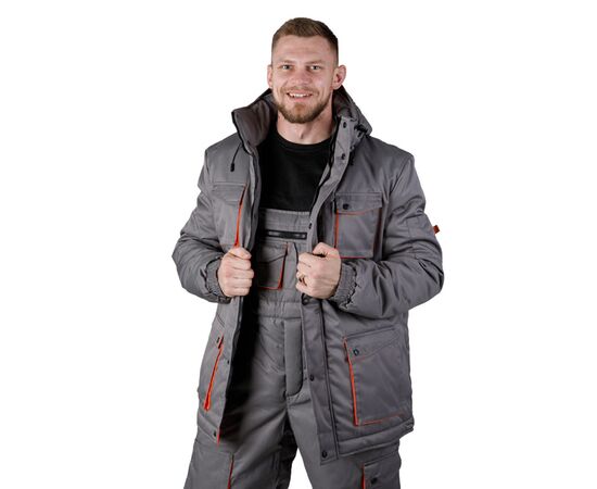 Зимова робоча куртка утепленa Standart Grey, Розмір: 40-42 / 158-164, фото 2