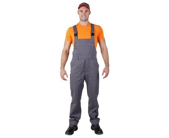 Сірий чоловічий напівкомбінезон робочий Universal Cotton Grey, Розмір: 44-46 / 170-176