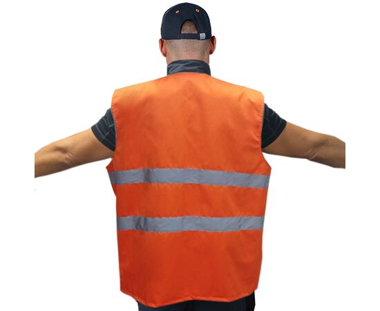 Жилет сигнальний зі світловідбиваючою стрічкою, Колір: помаранчевий, Розмір: 40-42 / 158-164, фото 3 Жилет сигнальний зі світловідбиваючою стрічкою, Колір: помаранчевий, Розмір: 40-42 / 158-164, фото 3