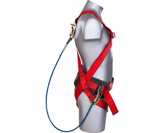 Пояс предохранительный лямочный ПП2-03Б (со стропом металлический канат кольцо-малый карабин), Размер: размер 2 -- (750...1300 мм), фото 2