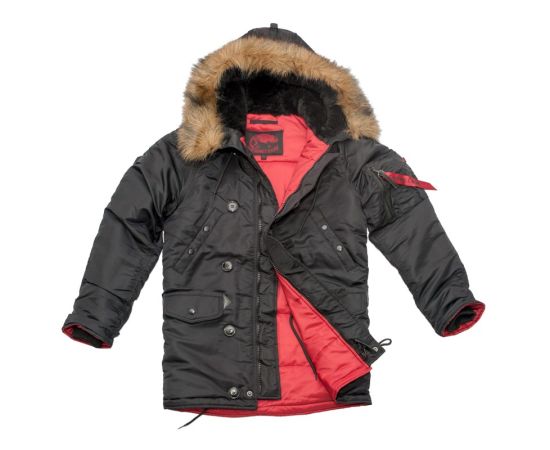 Куртка Аляска зимняя мужская Slim Fit N-3B Black, Размер: 52-54 (L), фото 14