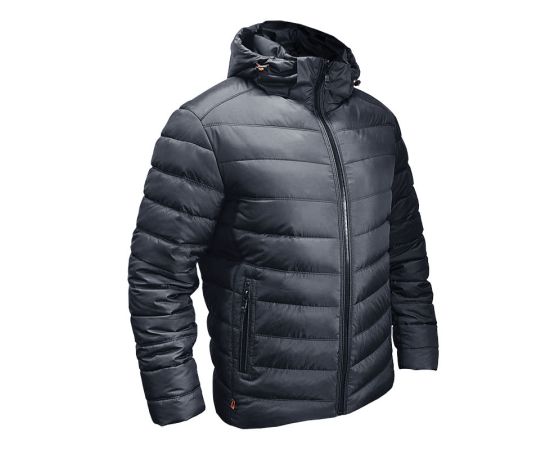 Стеганая куртка мужская зимняя черная с капюшоном Proxima Black
