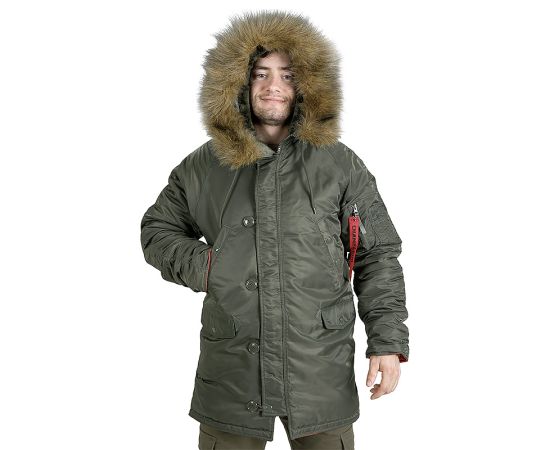 Мужская куртка Аляска Slim Fit N-3B Olive, Размер: 64-66 (XXXL), фото 12