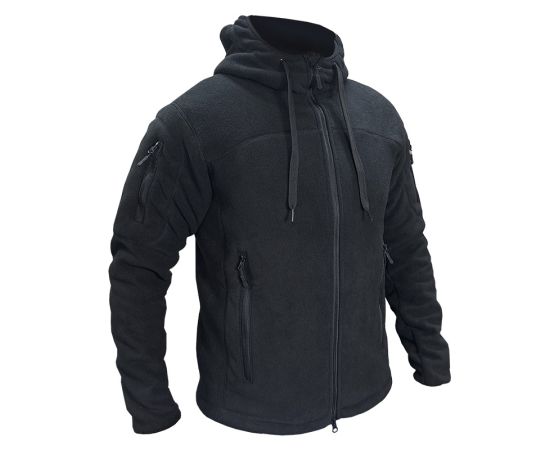 Чоловіча чорна флісова куртка з капюшоном Viking Black, Розмір: 48-50 (M)