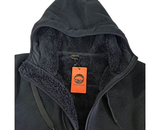 Чоловіча чорна флісова куртка з капюшоном Viking Black, Розмір: 48-50 (M), фото 15