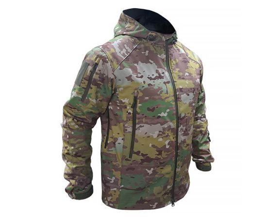 Демісезонна чоловіча куртка для полювання Soft Shell Spartan Util Cam, Розмір: 44-46 (S)