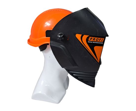 Щиток для сварщиков модель "Профи" встроен в совместную защитную каску, фото 7