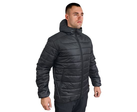 Стеганая куртка мужская с капюшоном Maximus Black черная, Размер: 44-46 (S), фото 3