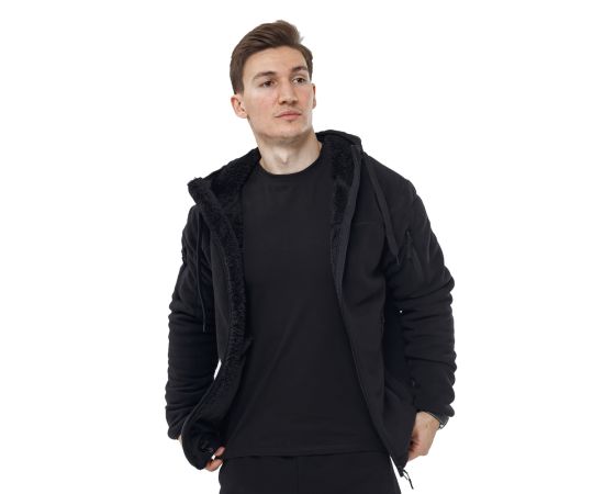 Чоловіча чорна флісова куртка з капюшоном Viking Black, Розмір: 48-50 (M), фото 5