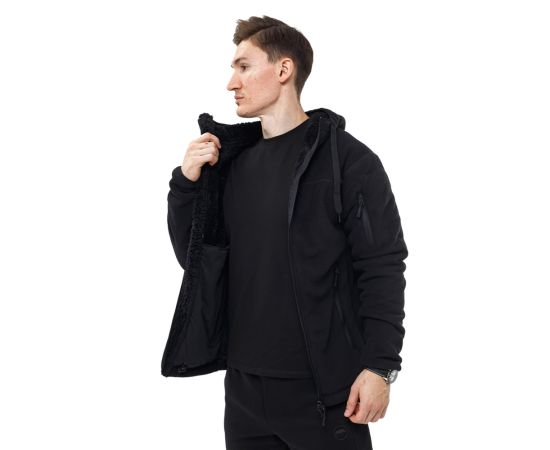 Чоловіча чорна флісова куртка з капюшоном Viking Black, Розмір: 48-50 (M), фото 6