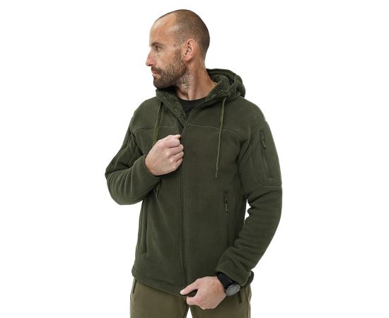 Мужская флисовая куртка с капюшоном Viking Olive, Размер: 60-62 (XXL)