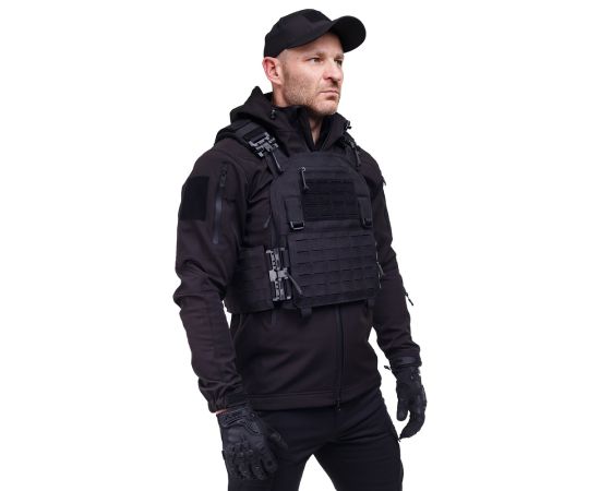 Тактична куртка Soft Shell Spartan Police Black чорна з капюшоном, Розмір: 48-50 (M), фото 10