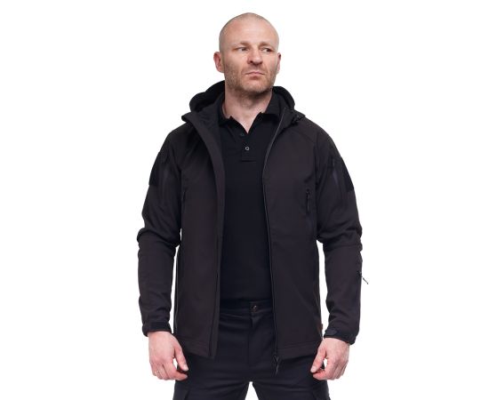 Тактична куртка Soft Shell Spartan Police Black чорна з капюшоном, Розмір: 48-50 (M), фото 2