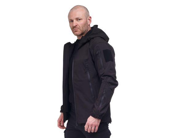 Тактична куртка Soft Shell Spartan Police Black чорна з капюшоном, Розмір: 48-50 (M), фото 3
