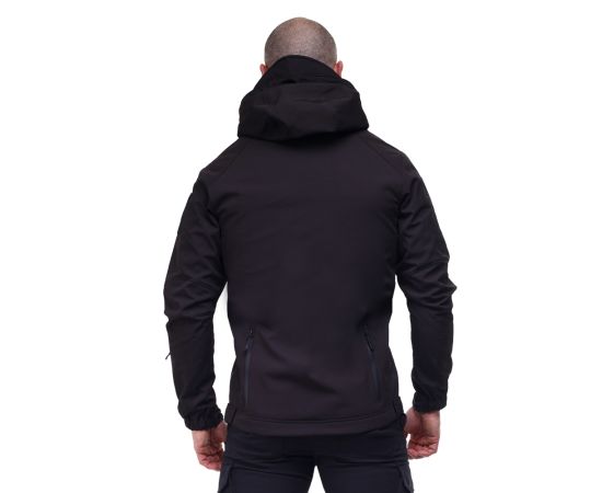 Тактична куртка Soft Shell Spartan Police Black чорна з капюшоном, Розмір: 48-50 (M), фото 5