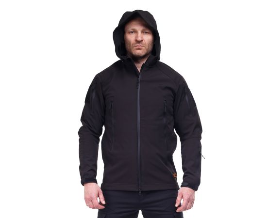 Тактична куртка Soft Shell Spartan Police Black чорна з капюшоном, Розмір: 48-50 (M), фото 9