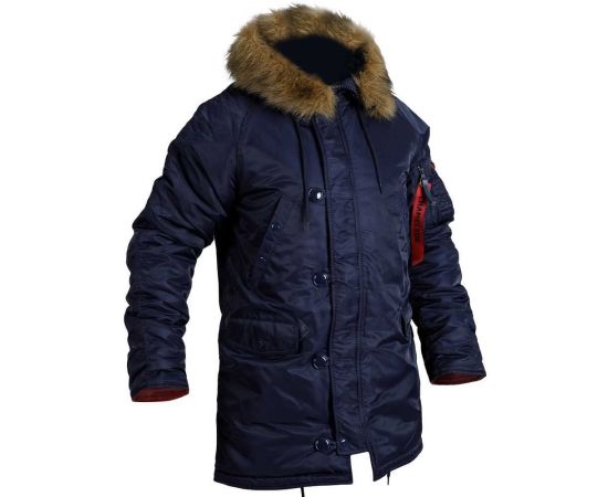 Мужская куртка Аляска синяя Slim Fit N-3B Navy, Размер: 44-46 (S), фото 11