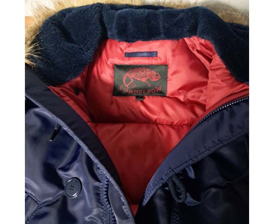 Мужская куртка Аляска синяя Slim Fit N-3B Navy, Размер: 44-46 (S), фото 13