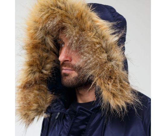 Мужская куртка Аляска синяя Slim Fit N-3B Navy, Размер: 44-46 (S), фото 14