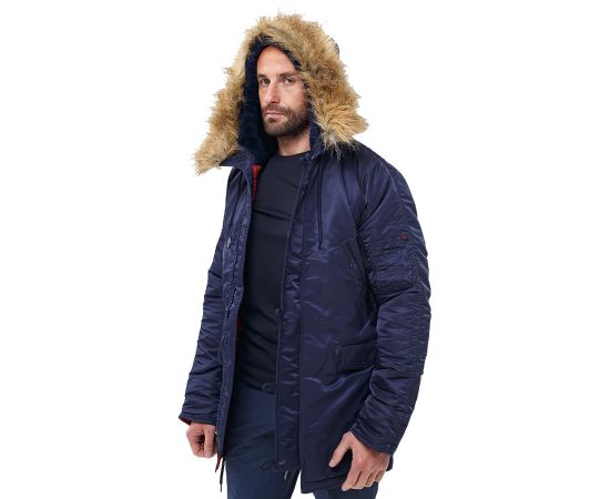 Мужская куртка Аляска синяя Slim Fit N-3B Navy, Размер: 44-46 (S), фото 2