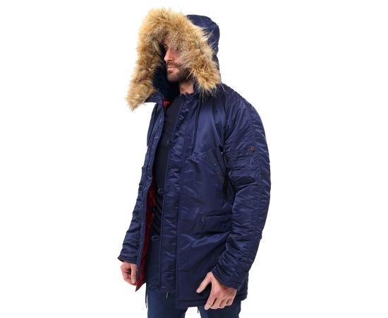 Мужская куртка Аляска синяя Slim Fit N-3B Navy, Размер: 44-46 (S), фото 3