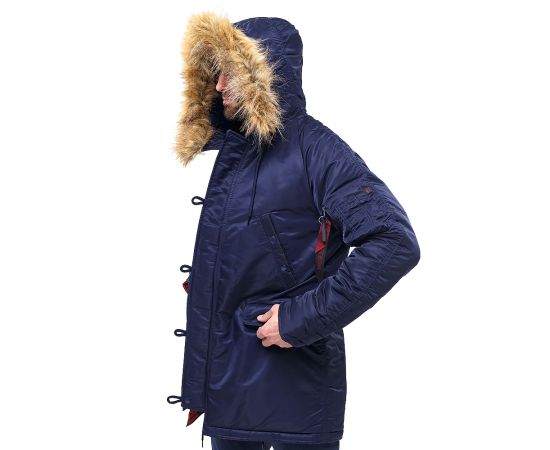 Мужская куртка Аляска синяя Slim Fit N-3B Navy, Размер: 44-46 (S), фото 4