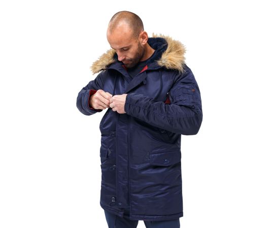 Мужская куртка Аляска синяя Slim Fit N-3B Navy, Размер: 44-46 (S), фото 5