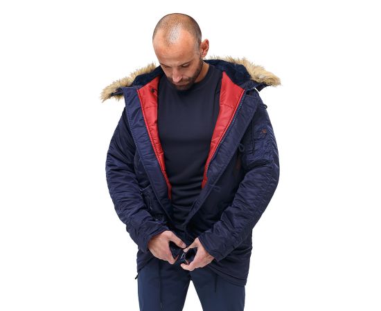 Мужская куртка Аляска синяя Slim Fit N-3B Navy, Размер: 44-46 (S), фото 6