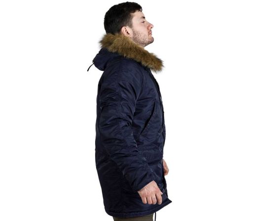 Мужская куртка Аляска синяя Slim Fit N-3B Navy, Размер: 44-46 (S), фото 8