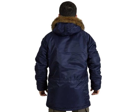 Мужская куртка Аляска синяя Slim Fit N-3B Navy, Размер: 44-46 (S), фото 9