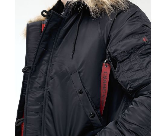 Куртка Аляска зимняя мужская Slim Fit N-3B Black, Размер: 52-54 (L), фото 18