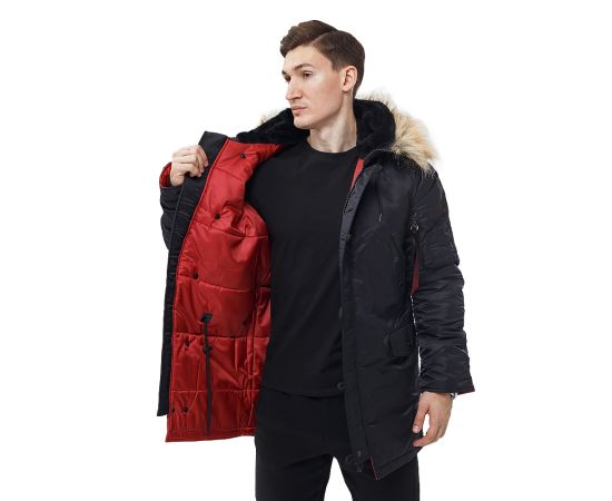 Куртка Аляска зимняя мужская Slim Fit N-3B Black, Размер: 52-54 (L), фото 6