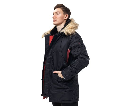 Куртка Аляска чоловіча зимова Slim Fit N-3B Black, Розмір: 44-46 (S), фото 8 Куртка Аляска чоловіча зимова Slim Fit N-3B Black, Розмір: 44-46 (S), фото 8