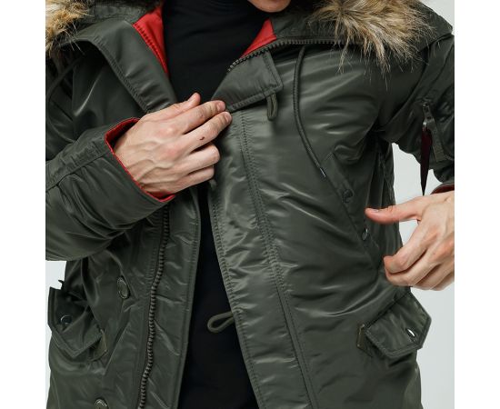 Мужская куртка Аляска Slim Fit N-3B Olive, Размер: 64-66 (XXXL), фото 17