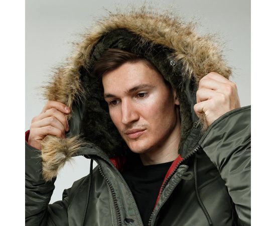 Мужская куртка Аляска Slim Fit N-3B Olive, Размер: 64-66 (XXXL), фото 15