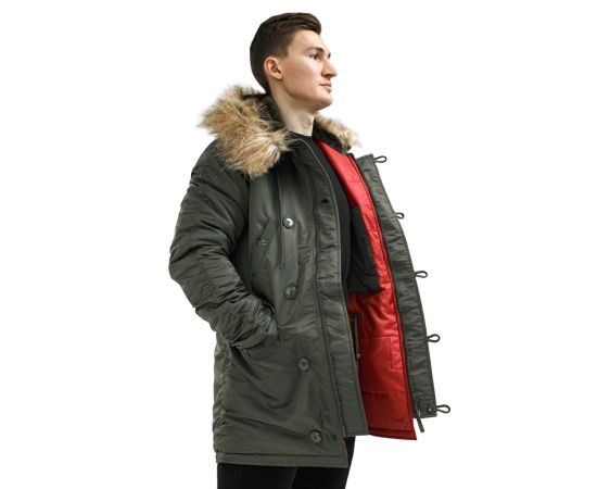 Чоловіча куртка Аляска Slim Fit N-3B Olive, Розмір: 44-46 (S), фото 8 Чоловіча куртка Аляска Slim Fit N-3B Olive, Розмір: 44-46 (S), фото 8