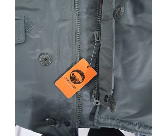 Серая мужская куртка Аляска Slim Fit N-3B Gray удлиненная, Размер: 44-46 (S), фото 27