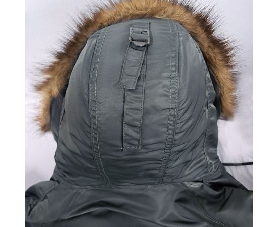 Серая мужская куртка Аляска Slim Fit N-3B Gray удлиненная, Размер: 44-46 (S), фото 29
